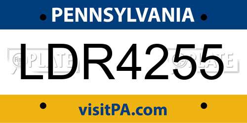 LDR4255 Pennsylvania License Plate