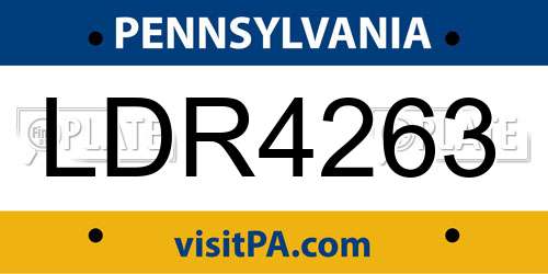 LDR4263 Pennsylvania License Plate