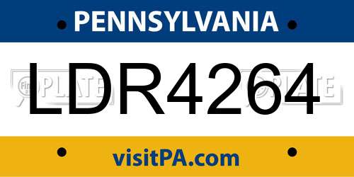 LDR4264 Pennsylvania License Plate