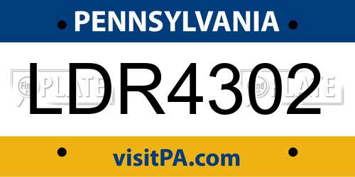 LDR4302 Pennsylvania License Plate