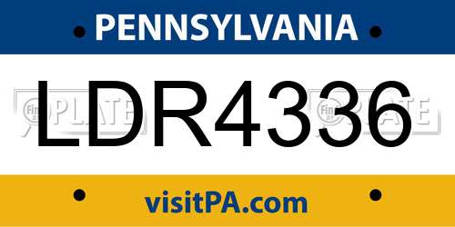 LDR4336 Pennsylvania License Plate