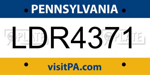 LDR4371 Pennsylvania License Plate