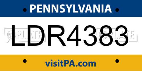 LDR4383 Pennsylvania License Plate