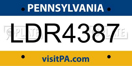 LDR4387 Pennsylvania License Plate
