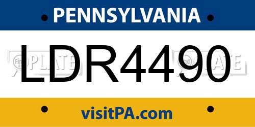 LDR4490 Pennsylvania License Plate