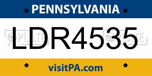 LDR4535 Pennsylvania License Plate