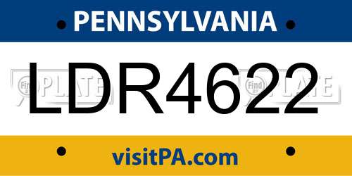 LDR4622 Pennsylvania License Plate