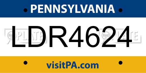 LDR4624 Pennsylvania License Plate