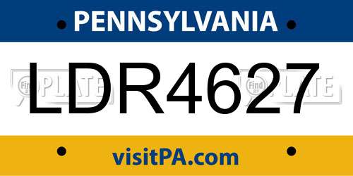 LDR4627 Pennsylvania License Plate