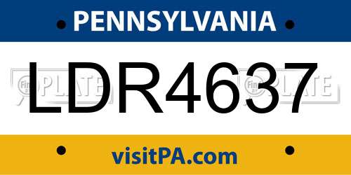 LDR4637 Pennsylvania License Plate