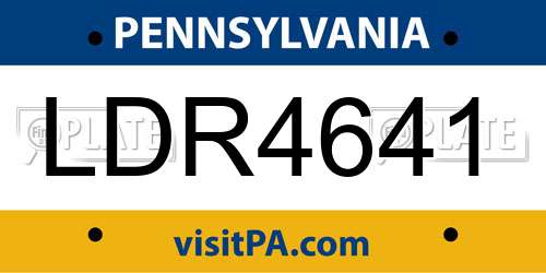 LDR4641 Pennsylvania License Plate