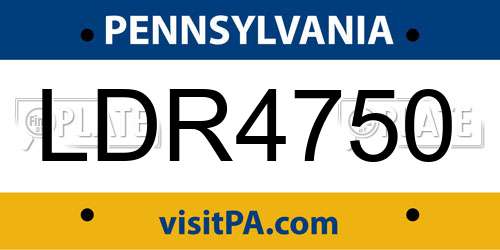 LDR4750 Pennsylvania License Plate