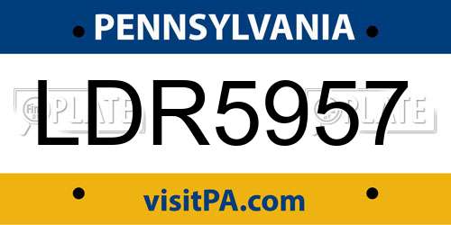 LDR5957 Pennsylvania License Plate