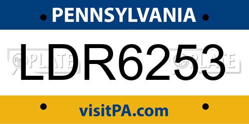 LDR6253 Pennsylvania License Plate
