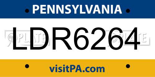 LDR6264 Pennsylvania License Plate