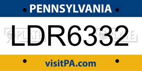 LDR6332 Pennsylvania License Plate