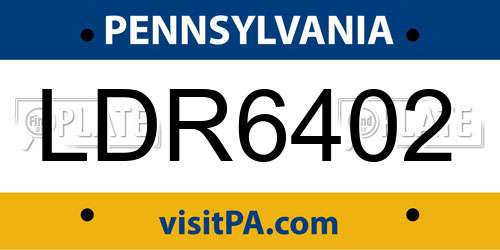 LDR6402 Pennsylvania License Plate