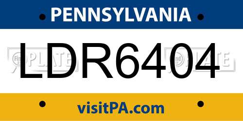 LDR6404 Pennsylvania License Plate
