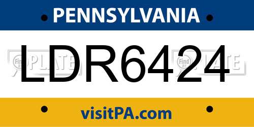 LDR6424 Pennsylvania License Plate