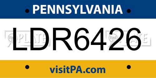 LDR6426 Pennsylvania License Plate