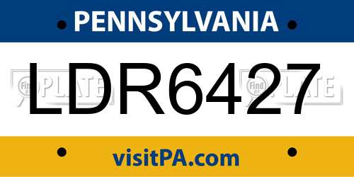 LDR6427 Pennsylvania License Plate