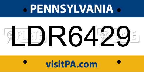 LDR6429 Pennsylvania License Plate