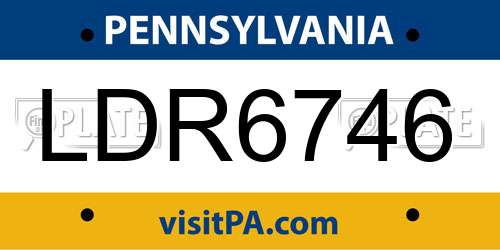 LDR6746 Pennsylvania License Plate