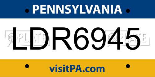 LDR6945 Pennsylvania License Plate