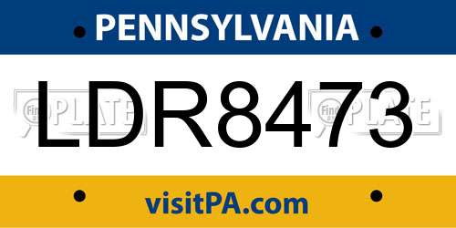 LDR8473 Pennsylvania License Plate