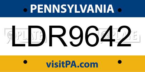LDR9642 Pennsylvania License Plate