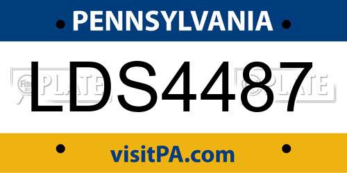 LDS4487 Pennsylvania License Plate