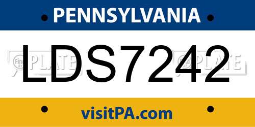 LDS7242 Pennsylvania License Plate