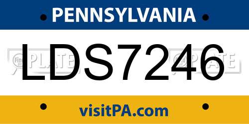 LDS7246 Pennsylvania License Plate