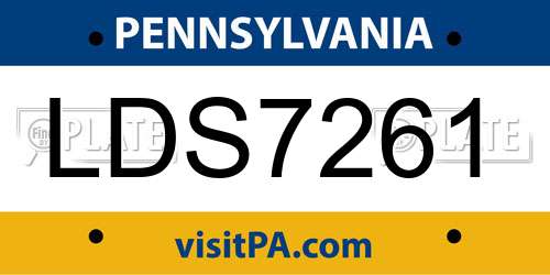 LDS7261 Pennsylvania License Plate