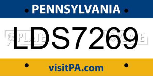 LDS7269 Pennsylvania License Plate