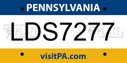 LDS7277 Pennsylvania License Plate
