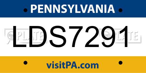 LDS7291 Pennsylvania License Plate