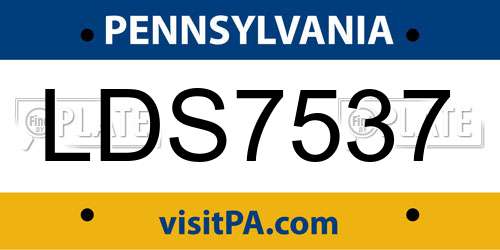 LDS7537 Pennsylvania License Plate
