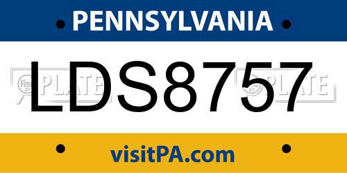 LDS8757 Pennsylvania License Plate