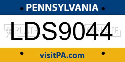 LDS9044 Pennsylvania License Plate