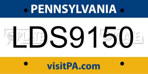 LDS9150 Pennsylvania License Plate