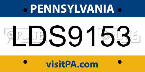 LDS9153 Pennsylvania License Plate