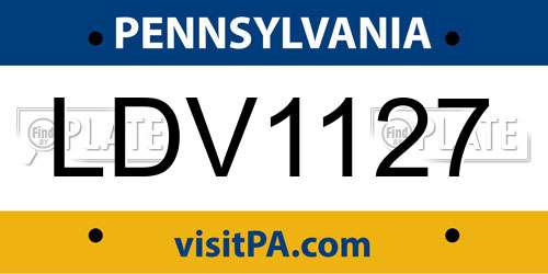 LDV1127 Pennsylvania License Plate