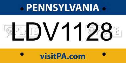 LDV1128 Pennsylvania License Plate