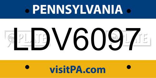 LDV6097 Pennsylvania License Plate