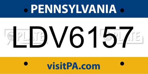 LDV6157 Pennsylvania License Plate