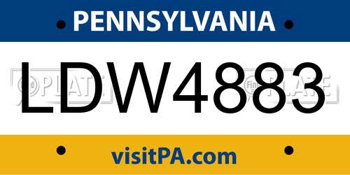 LDW4883 Pennsylvania License Plate