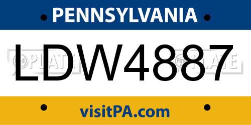 LDW4887 Pennsylvania License Plate