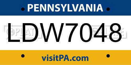 LDW7048 Pennsylvania License Plate