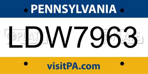LDW7963 Pennsylvania License Plate